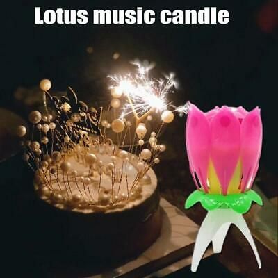 Музикална Свещ лотос, Свещичка за Рожден ден, Розов Свещ за торта