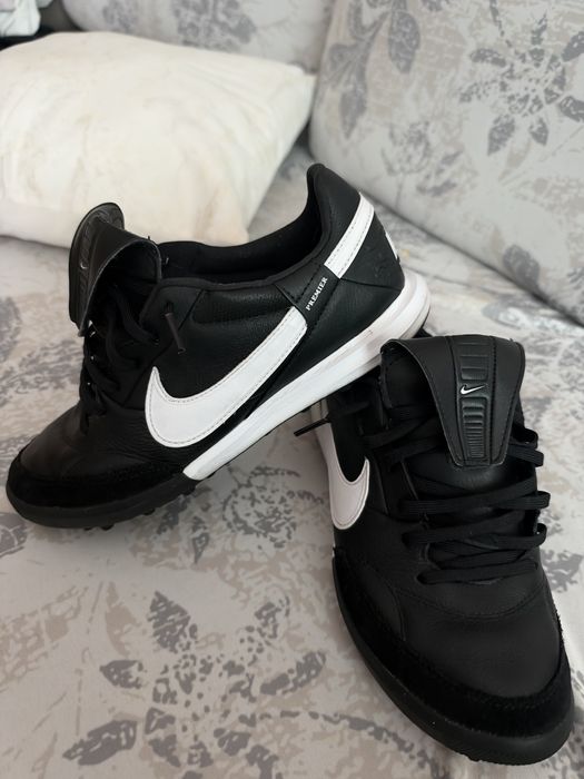 Ghete de fotbal, Premier III U TF, Piele naturala, Negru,40,5