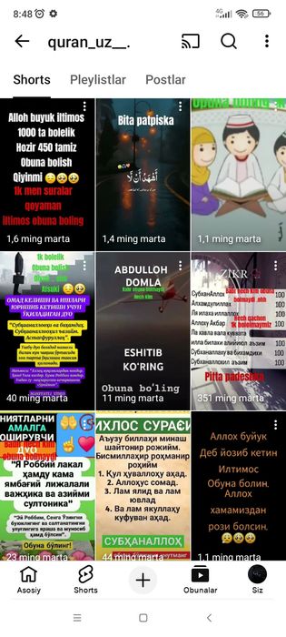 YUTUBE KANAL BOR QIZIQANLAR UCHUN vidyolar rekda 3k obunachim.bor