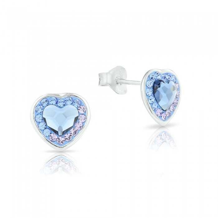 Дамски Сребърни Обеци с Кристали Сваровски/Swarovski