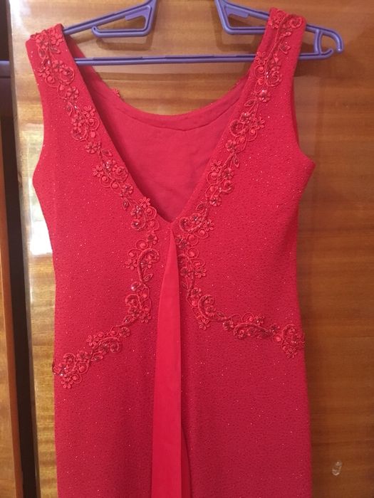 Rochie roșie lunga nunta elegantă de ocazie