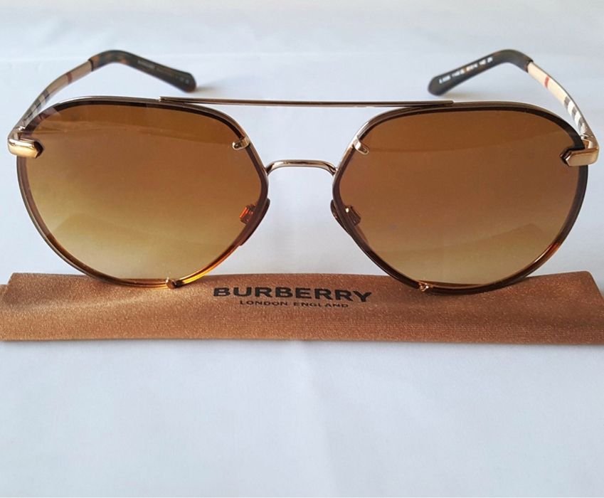 Мъжки слънчеви очила Burberry Aviator Gold