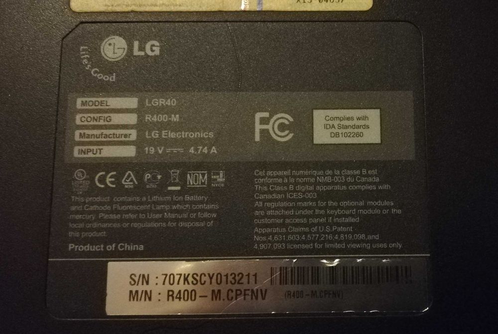 pentru piese  LG LGR40 R4000 M