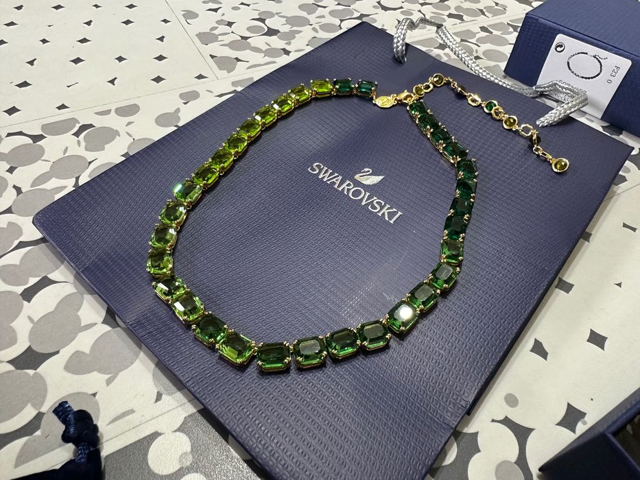 Colier Swarovski Millenia verde gradient taietura octagonala