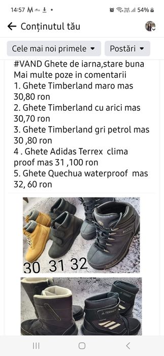 Ghete iarna timberland,adidas terrex,dechatlon 30,31 ,32