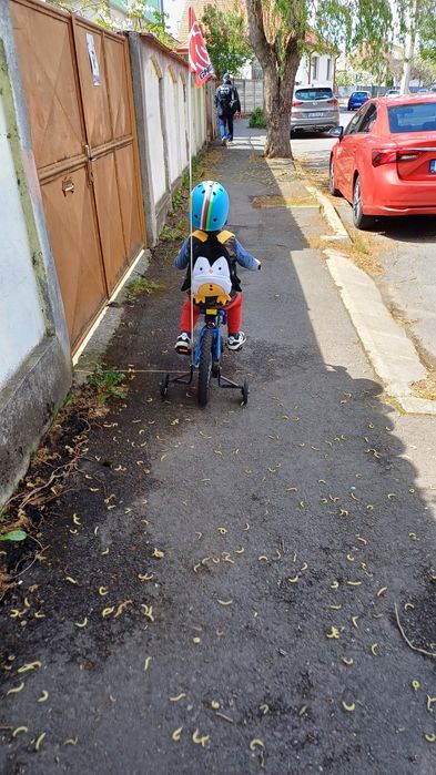 Bicicleta copii Ghost, 3-7 ani. Roti ajutătoare, fanion vizibilitate, roti 16 "