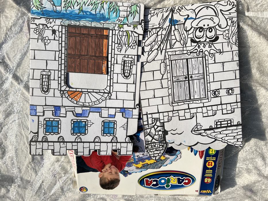 Замок раскраска объёмный