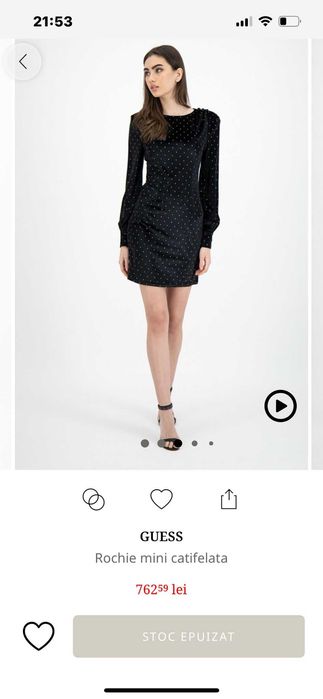 Rochie GUESS Eleganta din catifea - S