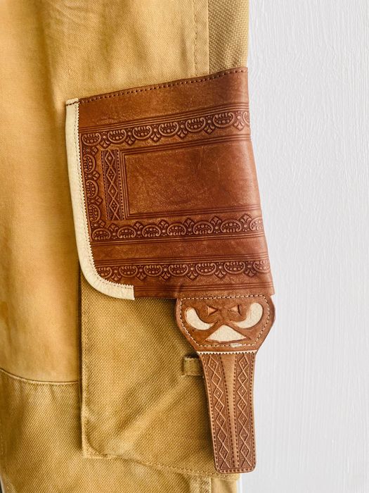 Pantaloni cu inserții piele naturala Ralph Lauren