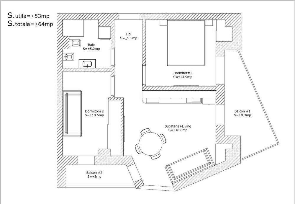 Apartament 3 camere, finisat modern, Buna Ziua