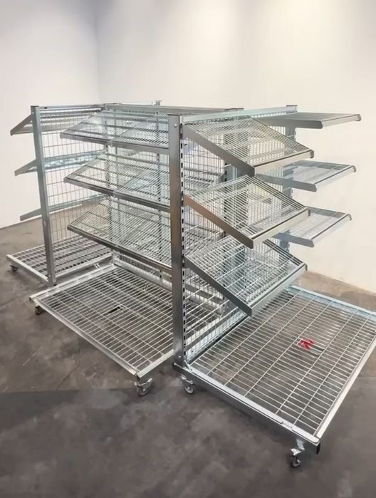 Стелаж - количка за плодове и зеленчуци Wanzl с 3 рафта, 135х93х161 см