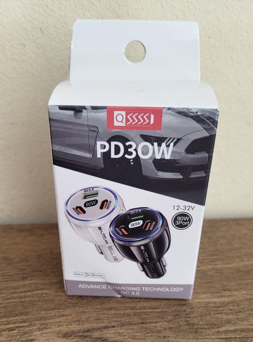 Бързо зарядно за телефон за кола USB-C