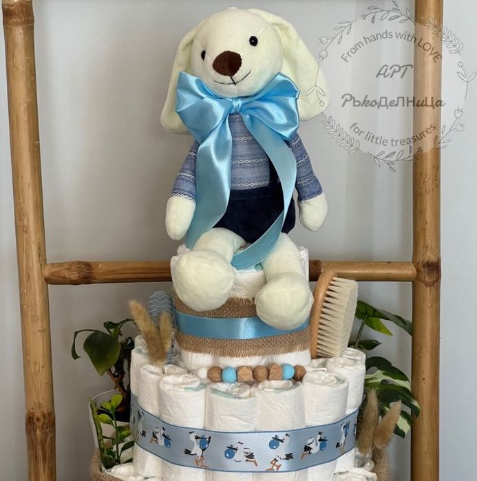 Торти от памперси на 3 етажа от “Aрт Ръкоделница”