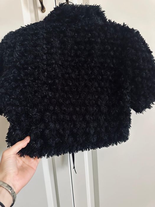 Bolero / capă neagra , elegant , masura S , blana ecologica