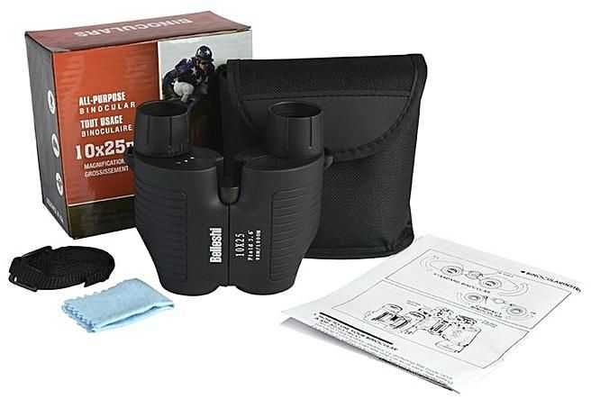 Бинокъл с многократно оптично приближение 10х25 и лупи
