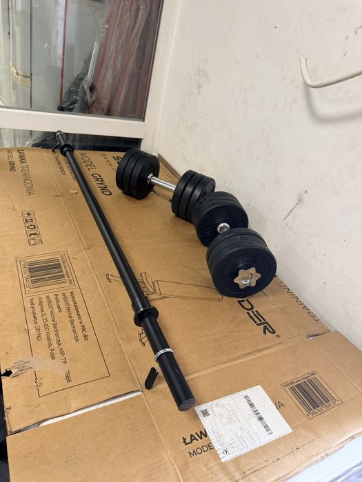 Pachet sala 20 kg gantere reglabile+Bara haltera noi pret promo 250 lei