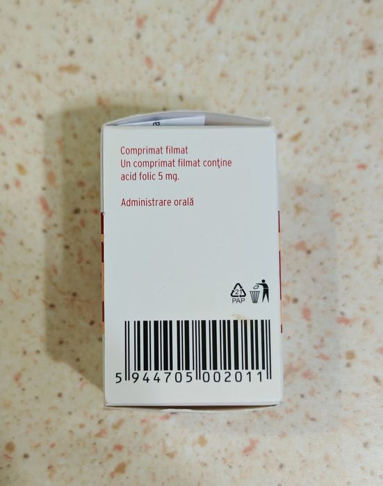 Supliment alimentar Acid folic 5 mg, ZENTIVAA