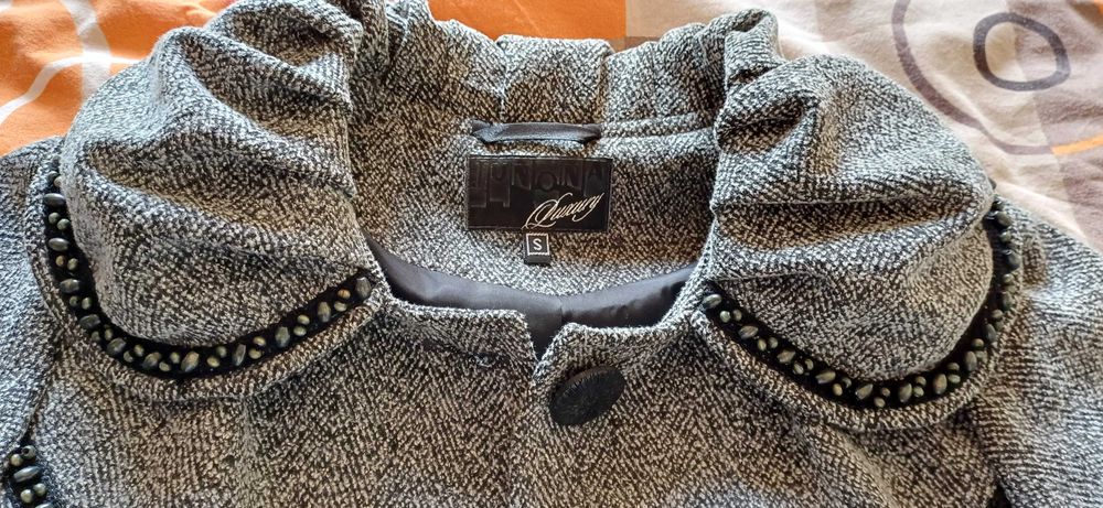 Разкошен СЕТ 3 Части-САКО с Камъни+ПОЛА Висока талия и Колан+РИЗА!НОВИ