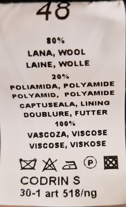 Palton barbatesc din lana, captusit