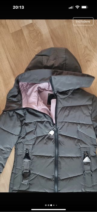 Geaca de iarna cu guler natural