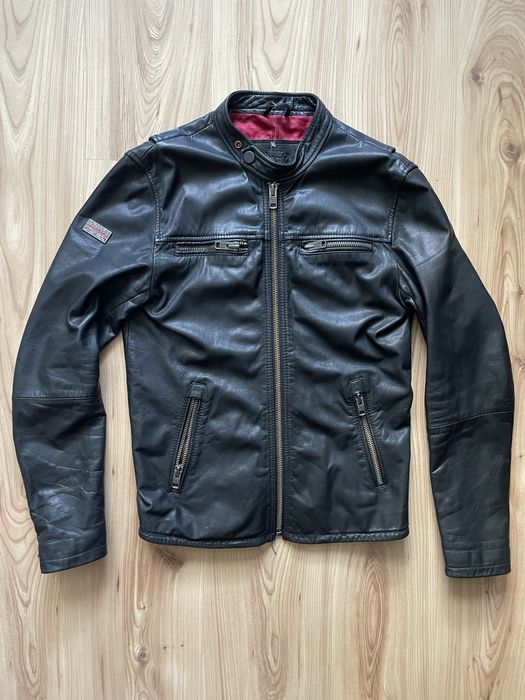 SUPERDRY Leather Jacket / мъжко кожено(естествена) яке S
