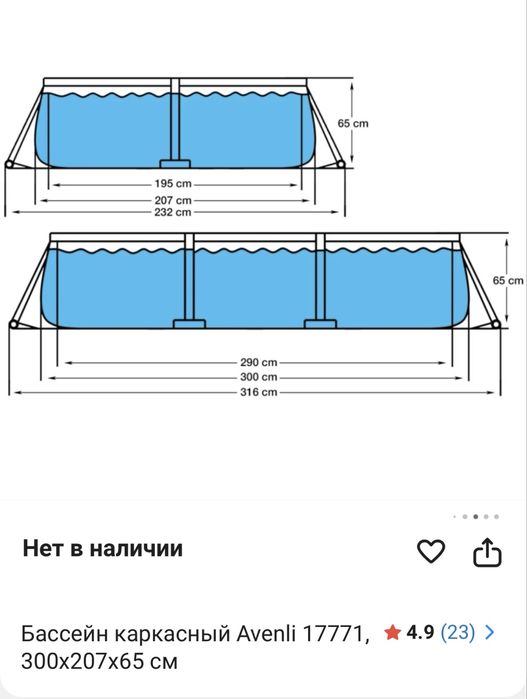 Бассейн каркасный