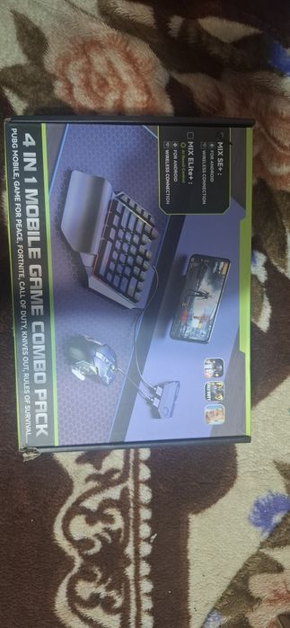 Set Gaming Mobil 4 în 1 – Tastatură + Mouse + Adaptor – Android