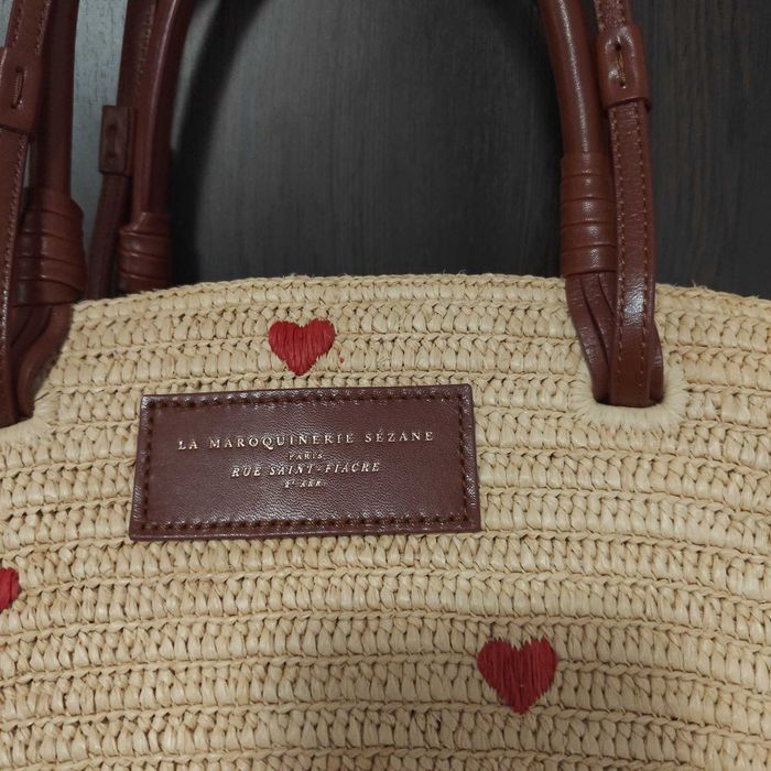 Sezane raffia чанта сърца