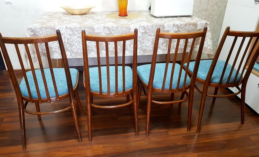 Советские прочные деревянные 6 стулья