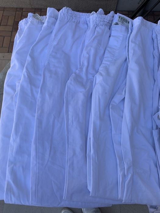 Spitale/fastfood/restaurante Pantaloni albi din bumbac (bocco)