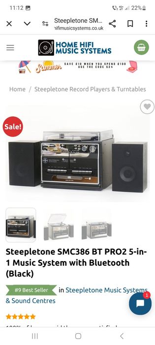 Sistem muzical retro Steepletone SMC386 BT Pro 2 5 in 1 -Nou-