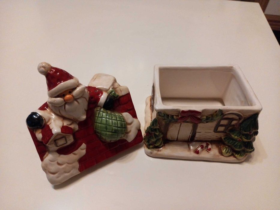Голяма метална кола, Керамична коледна къща кутия, Преспапие коледно.