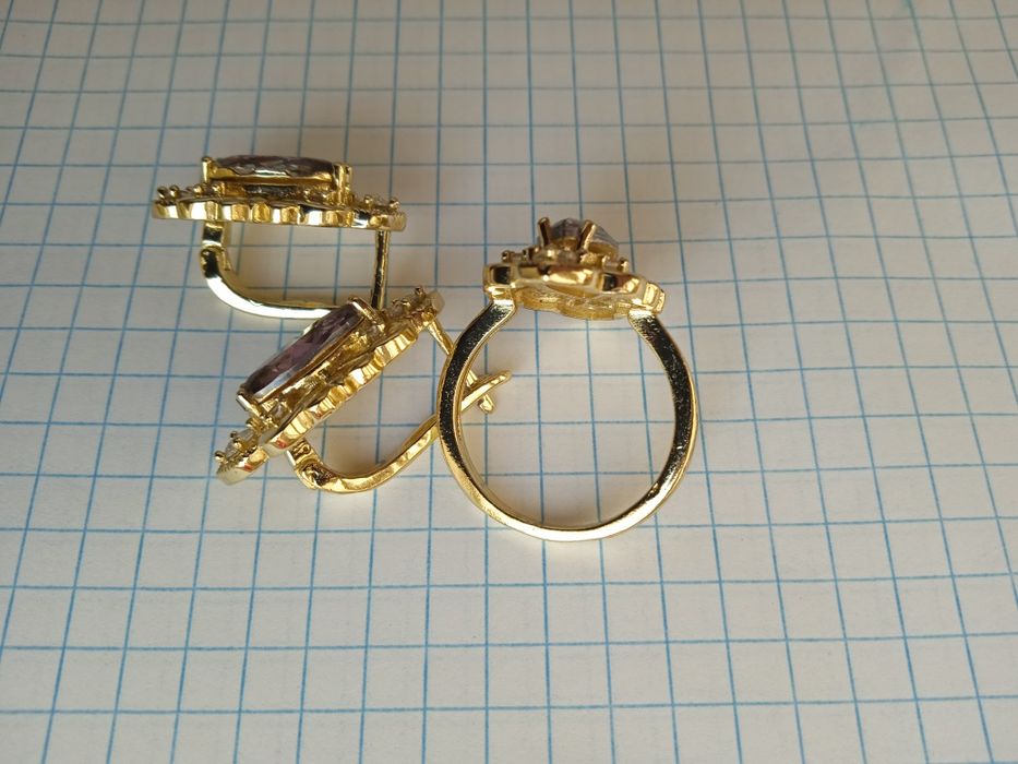 Бижутерный набор ( Серьги, кольцо).