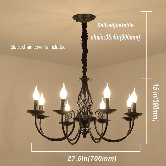 Полилей тип свещник 6 глави бял/бронзов винтидж