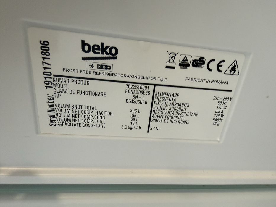 Frigider incorporabil Beko BCNA306E3S, No Frost, 306 L