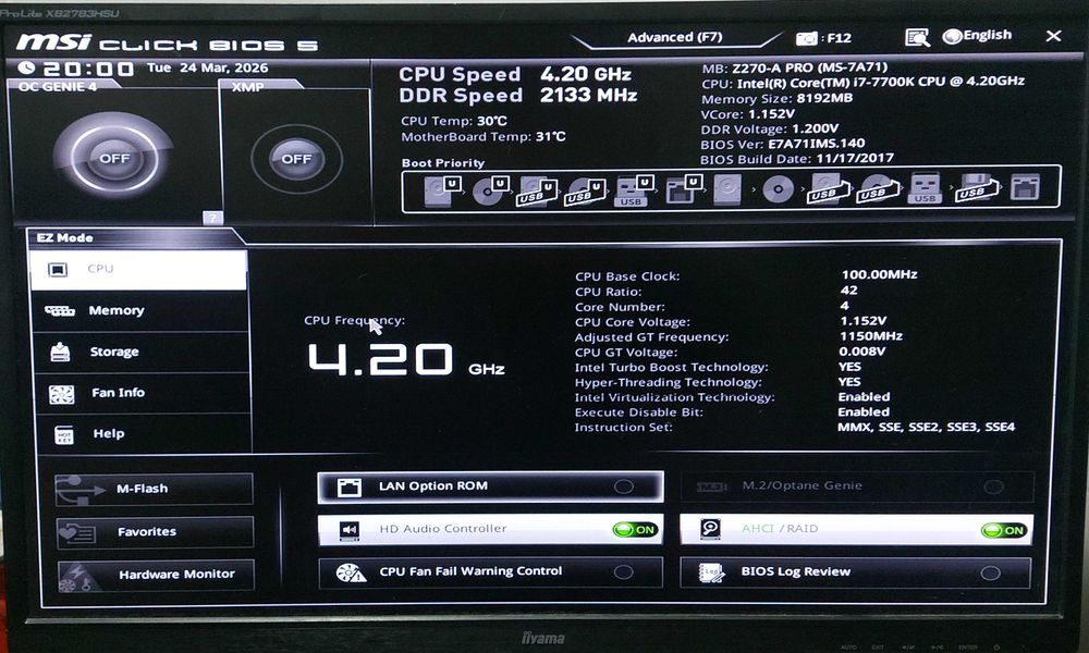 OFERTA KIT i7 7700K 4.2GHz + MSI Z270-A PRO + Cooler IdCooling