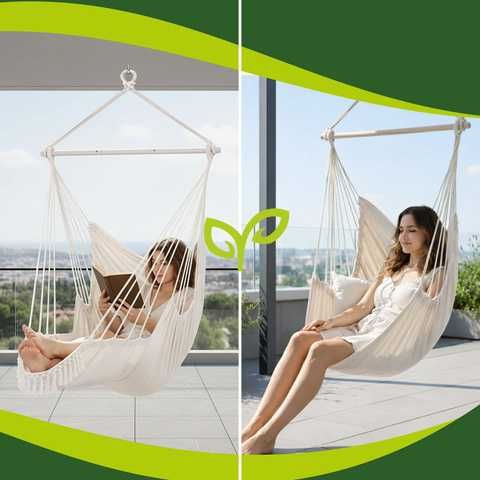 Хамак люлка / Висящ стол люлка за тераса / Висящ стол хамак - 2 цвята
