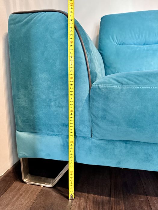 Fotoliu catifea albastru