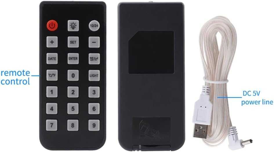 3-инчов LED Дигитален Стенен Часовник – Дистанционно, Температура