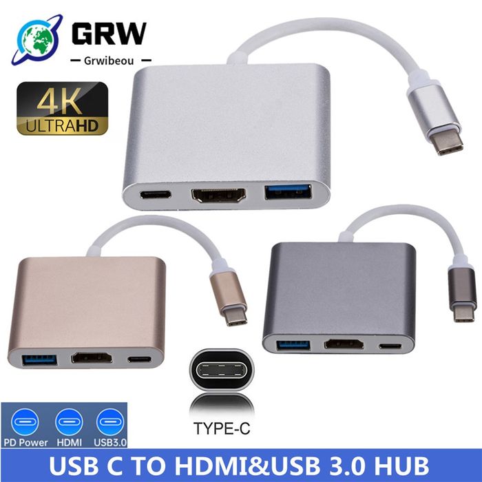 3in1 Tip C HDMI HUB Laptop PC Macbook etc