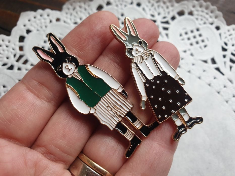 Комлект зайчета сладки метални  Значки Пинчета