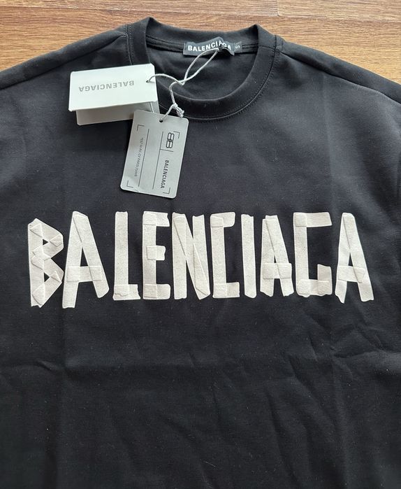 Мъжки,памучен,черен къс комплект Balenciaga с щампа на гърба