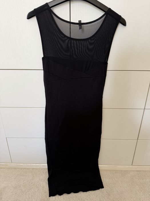 Рокли Guess Marciano - бандажна рипс, черна червена, мини миди