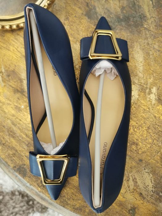 C.Paravano-Pantofi Stiletto, toc 7 cm, catarama trapez