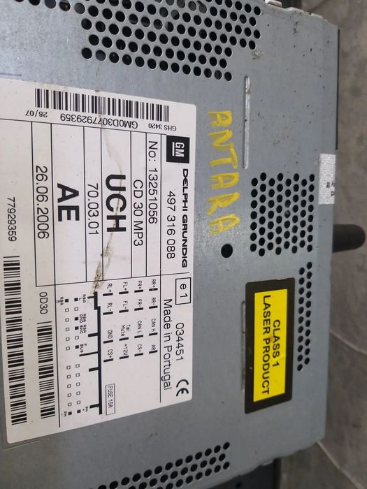 Radio cd player opel antara a l07 497316088 13251056