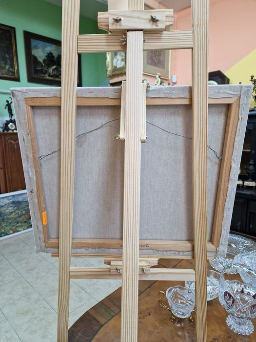 Красива антикварна картина масло върху платно