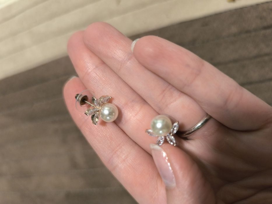 Дамски обеци с перли и бухалчета