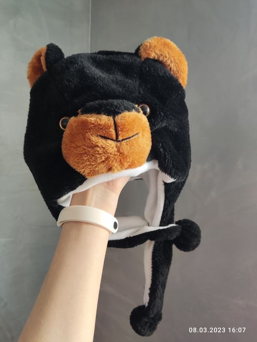Шапка с ушками медведь
