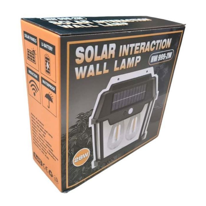 Стенна лампа с 1,2  или 3 LED крушки, сензор за движение и фотоволтаич