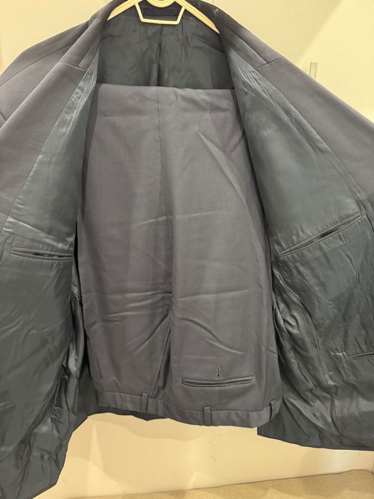 Официален мъжки костюм - сако и панталон - италиански - черен цвят